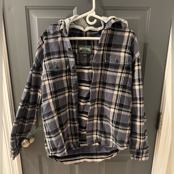 American Eagle Outfitters Other - American Eagle Men’s Plaid Hooded Flannel - shirt jacket - Medium